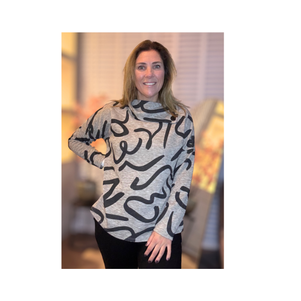 Azuri Trui Beige Zwart