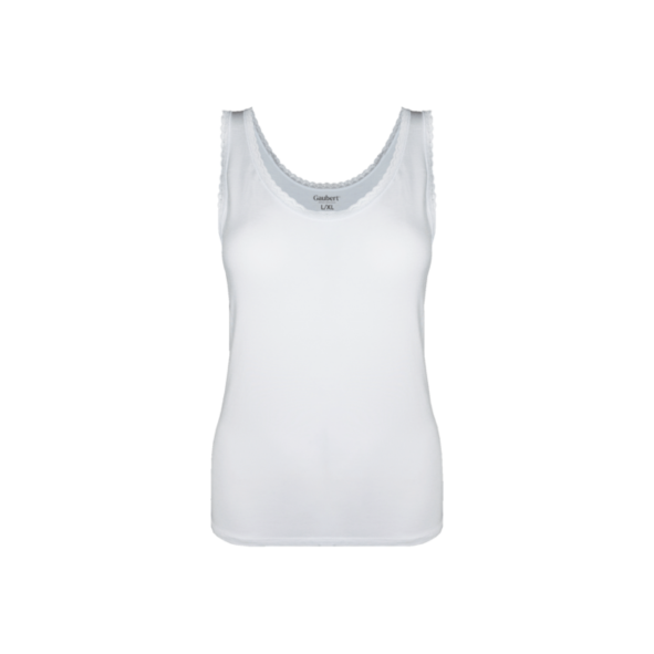 dames hemd met kant. onderhemdt van bamboe katoen