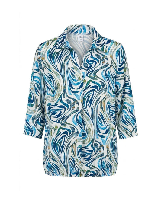Dames Poloshirt In Blouson Model Met Polokraag En Comfortabele Pasvorm – Verkocht Door Marijke Mode