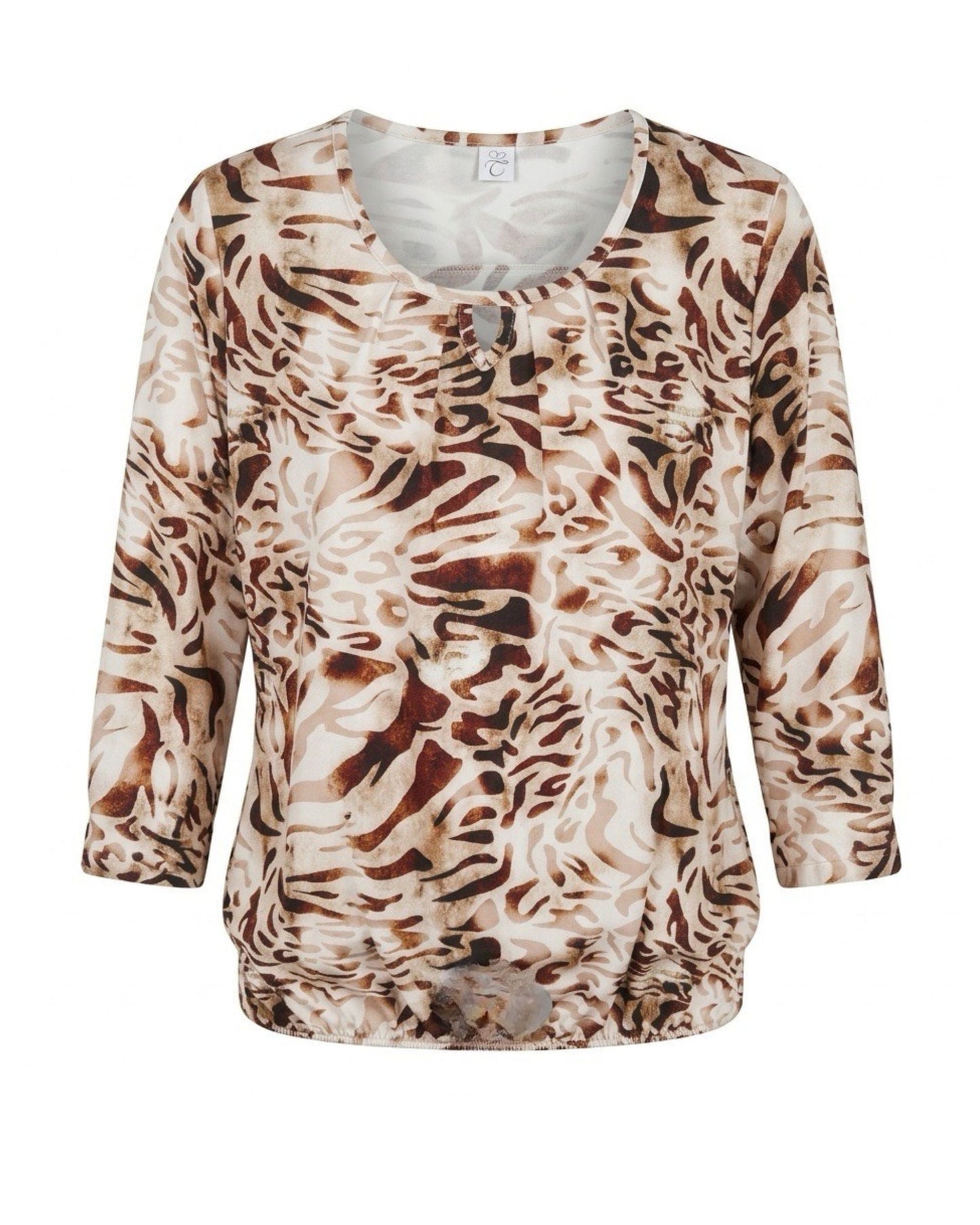Damesshirt met driekwartmouwen van zachte viscose – Marijke Mode.