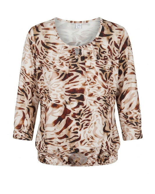 Damesshirt met driekwartmouwen van zachte viscose – Marijke Mode.