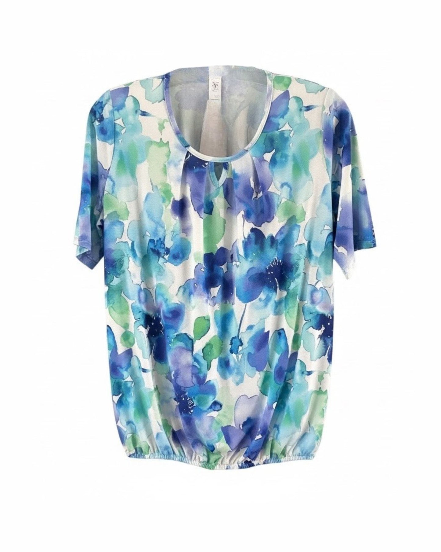 Blouson Shirt Bloem Groen Blauw