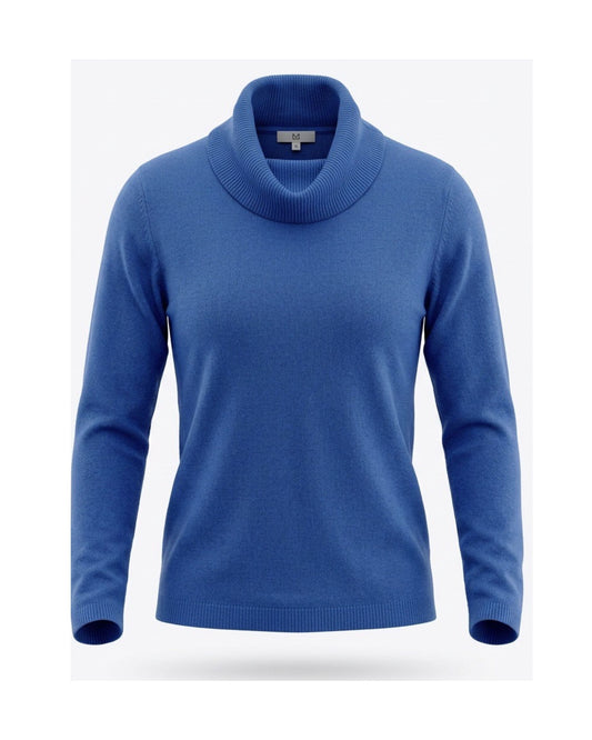 Cashmere Feeling dames coltrui met losse omslagcol in unikleur, verkrijgbaar bij Marijke Mode