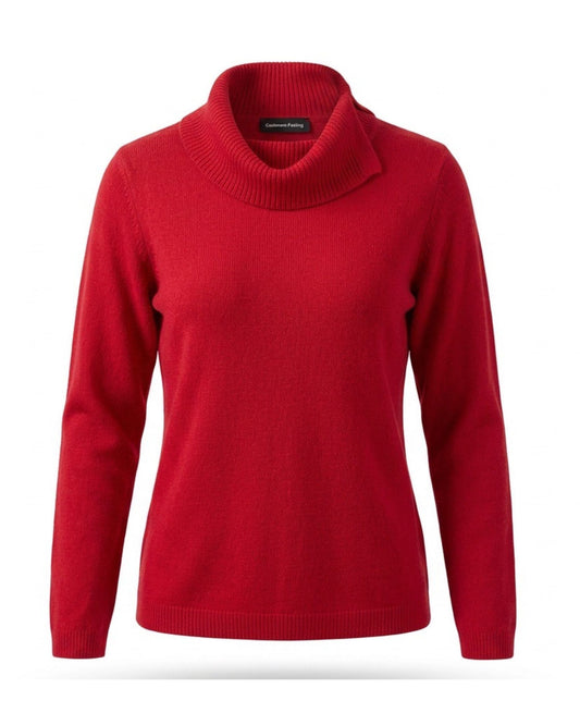 Cashmere Feeling pullover met comfortabele splitkraag in superzachte kwaliteit, verkrijgbaar bij Marijke Mode.