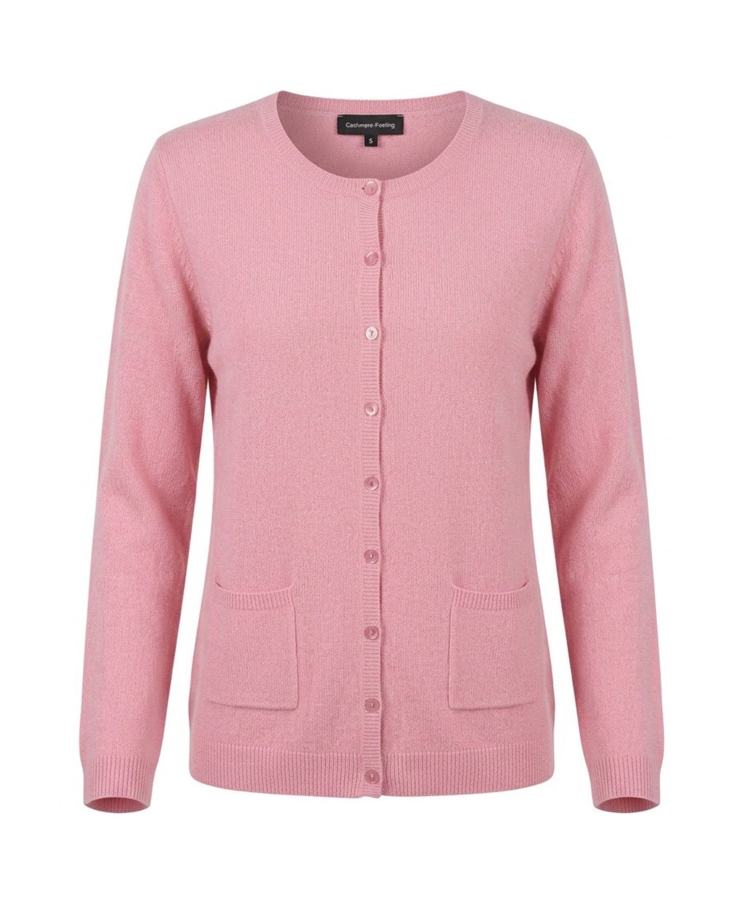 Cashmere Feeling kort vest met ronde hals, knopen en zakken in superzachte kwaliteit, verkrijgbaar bij Marijke Mode.