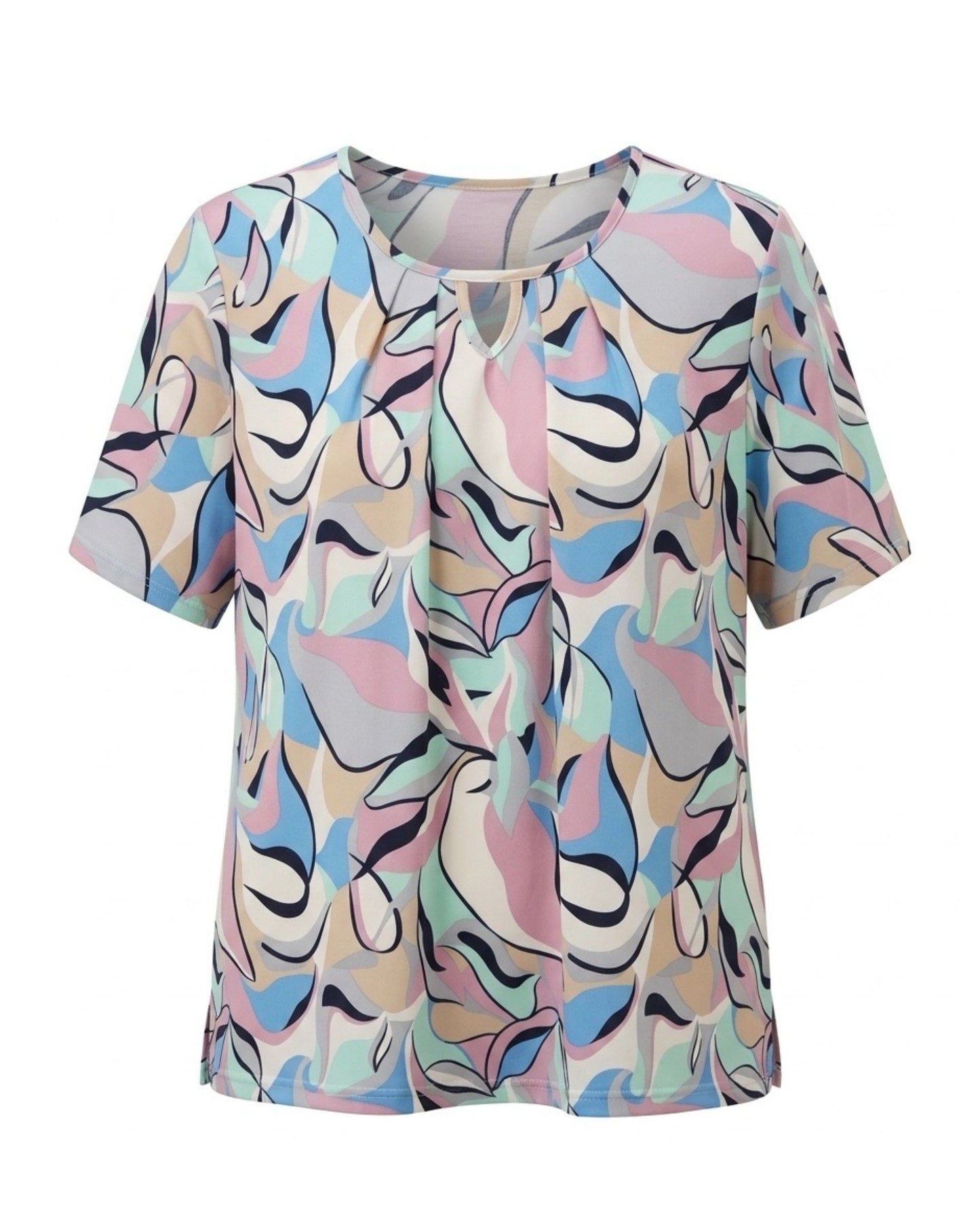 shirt met ronde hals van viscose door Marijke Mode