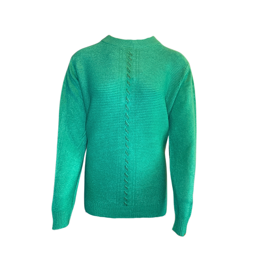 Zachte damestrui LIAM met turtleneck en ribstructuur – uni kleur – 45% viscose – warme wintertrui bij Marijke Mode