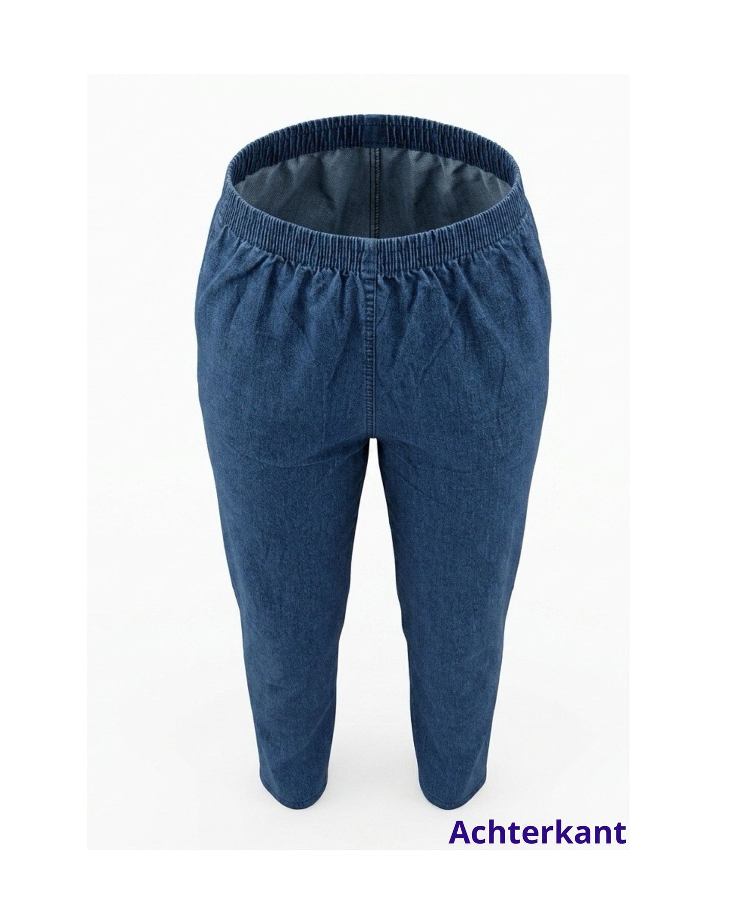 Comfortabele jeans met elastische band en echte ritszakjes verkrijgbaar bij Marijke Mode.
