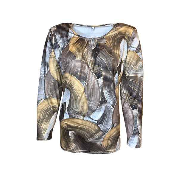 Elegante glitter shirt met keyhole en strasdetail – Feestcollectie – Marijke Mode"