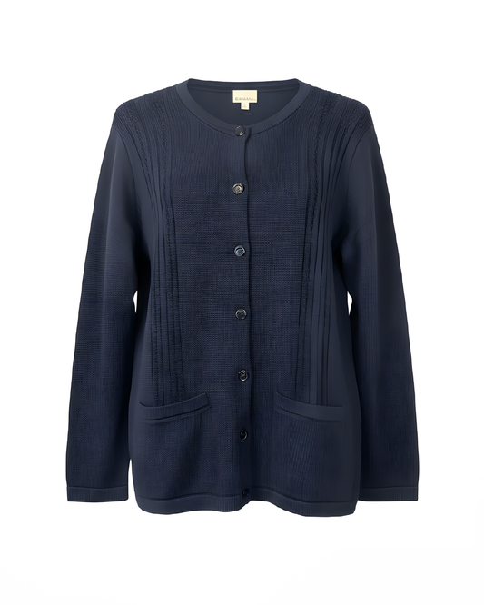 Gabriëlla K. Vest Met Knopen en Zakjes Donkerblauw