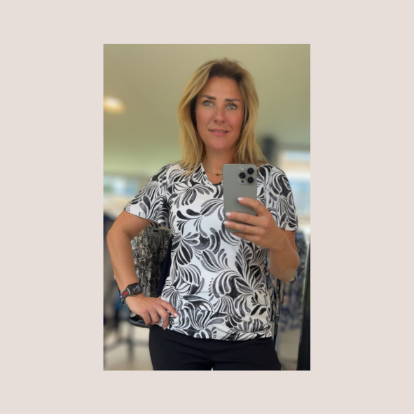 Gabriella K Shirt V Zwart Wit