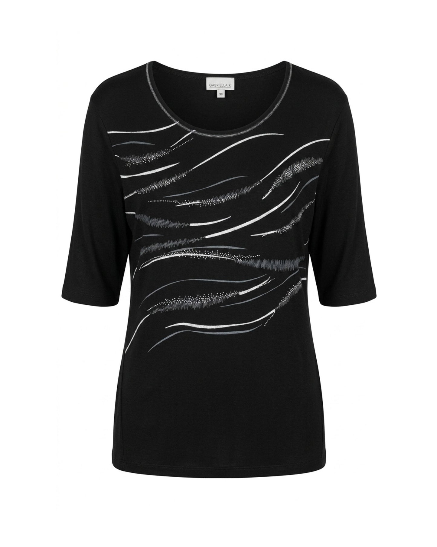 gabriella k shirt zwart zilver bij Marijke Mode