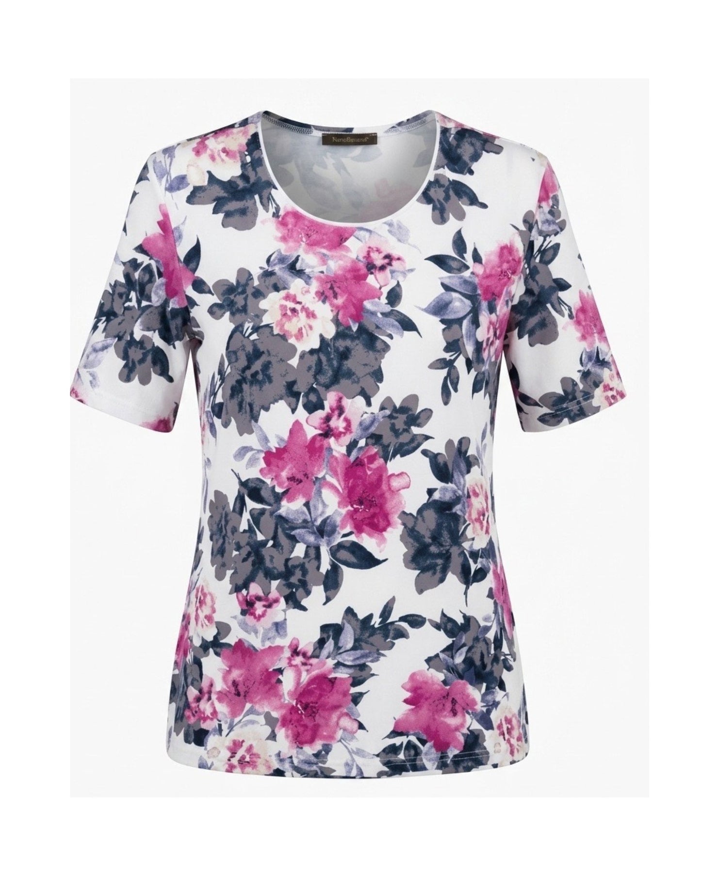 shirt met bloemen van viscose. bij Marijke MOde