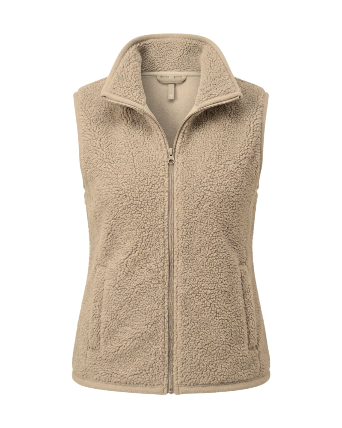 MXO teddy gilet bodywarmer met opstaande kraag, ritssluiting en steekzakken