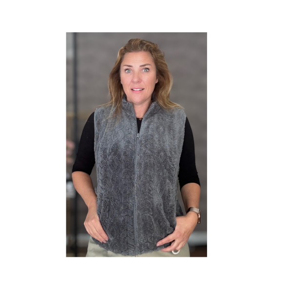 mxo gilet grijs met rits. marijke mode