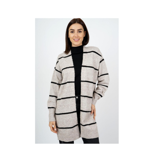 mxo los vallend vest met beige an zwarte strepen