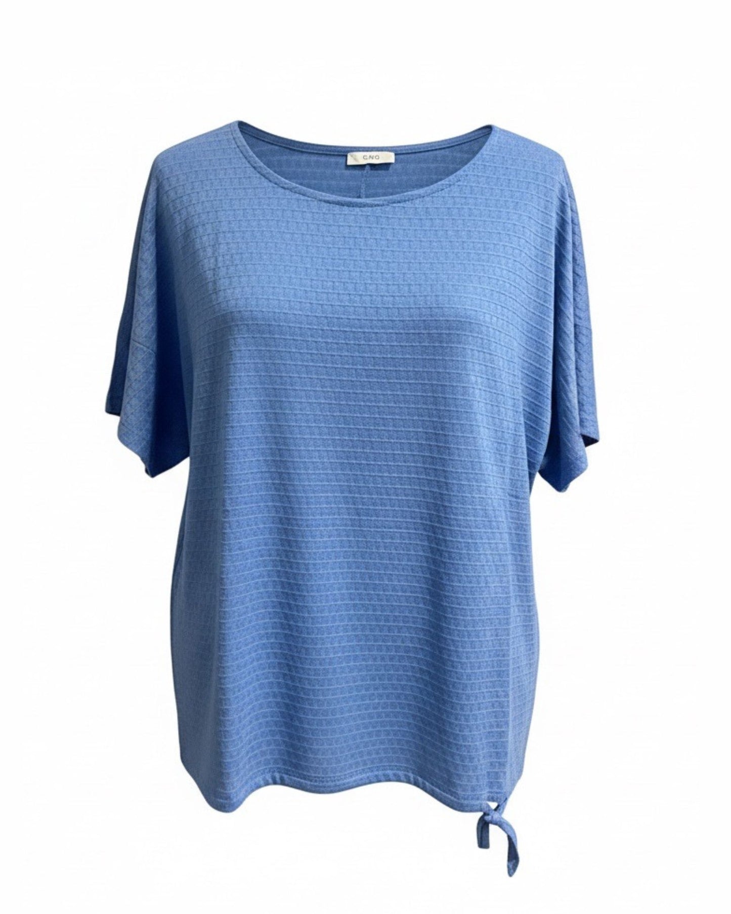 MXO shirt met blokdessin en koord onderaan verkocht door Marijke Mode