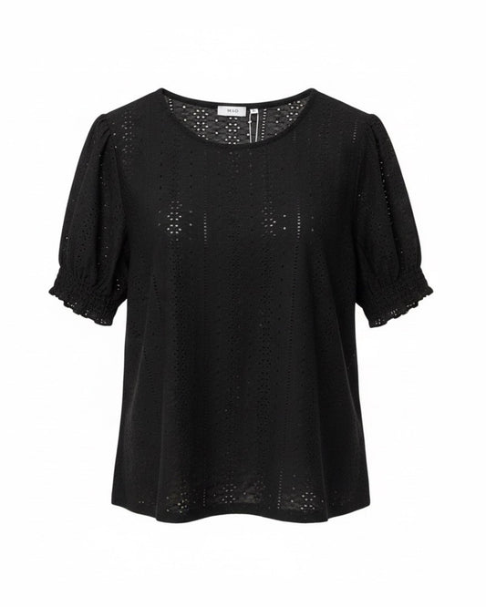 Broderie Shirt Met Ronde Hals En Korte Mouwen Van MXO Verkocht Door Marijke Mode