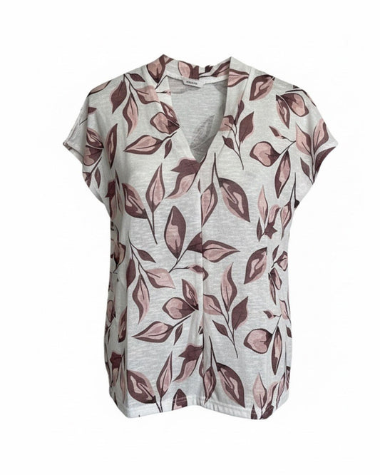 T-Shirt Met V-Hals En Elastiek Van MXO In Diverse Kleuren Verkocht Door Marijke Mode