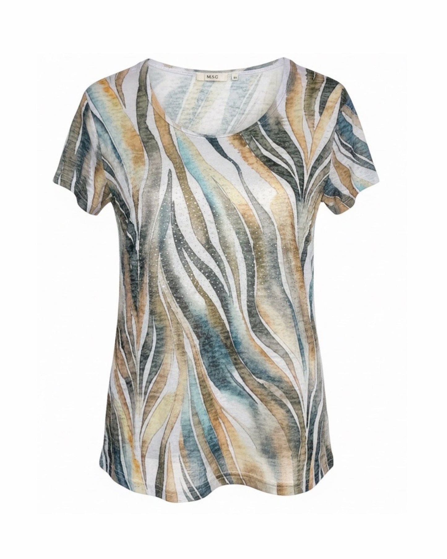 MXO T-shirt met ronde hals en korte mouwen in diverse kleuren en dessins – comfortabel recht model bij Marijke Mode