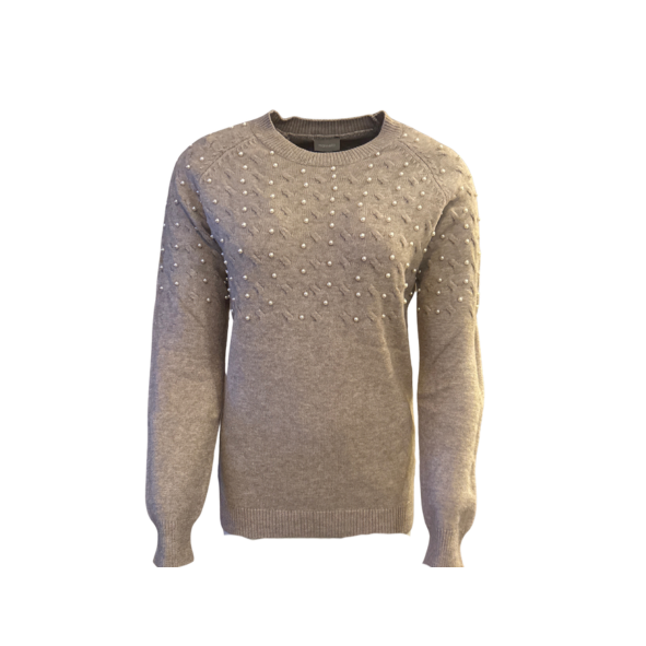 marinello trui met parels. zacht en warm bij marijke mode