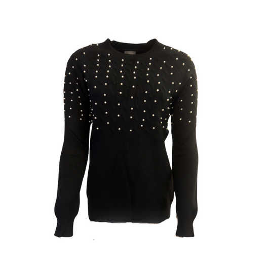 marinello trui met parels. zacht en warm bij marijke mode