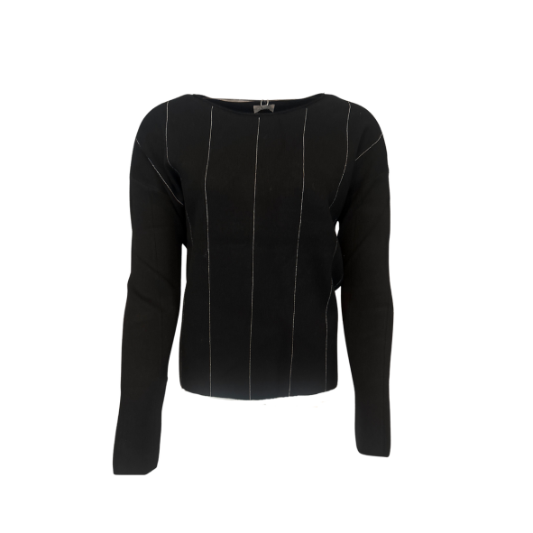 Marinello damestrui met subtiel zilverdraad aan de voorkant, ronde hals en zachte viscosemix – verkrijgbaar in unikleur beige, bordeauxrood en zwart bij Marijke-Mode.