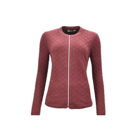 Sensia Risana Vest met Rits Structuur – Bordeaux