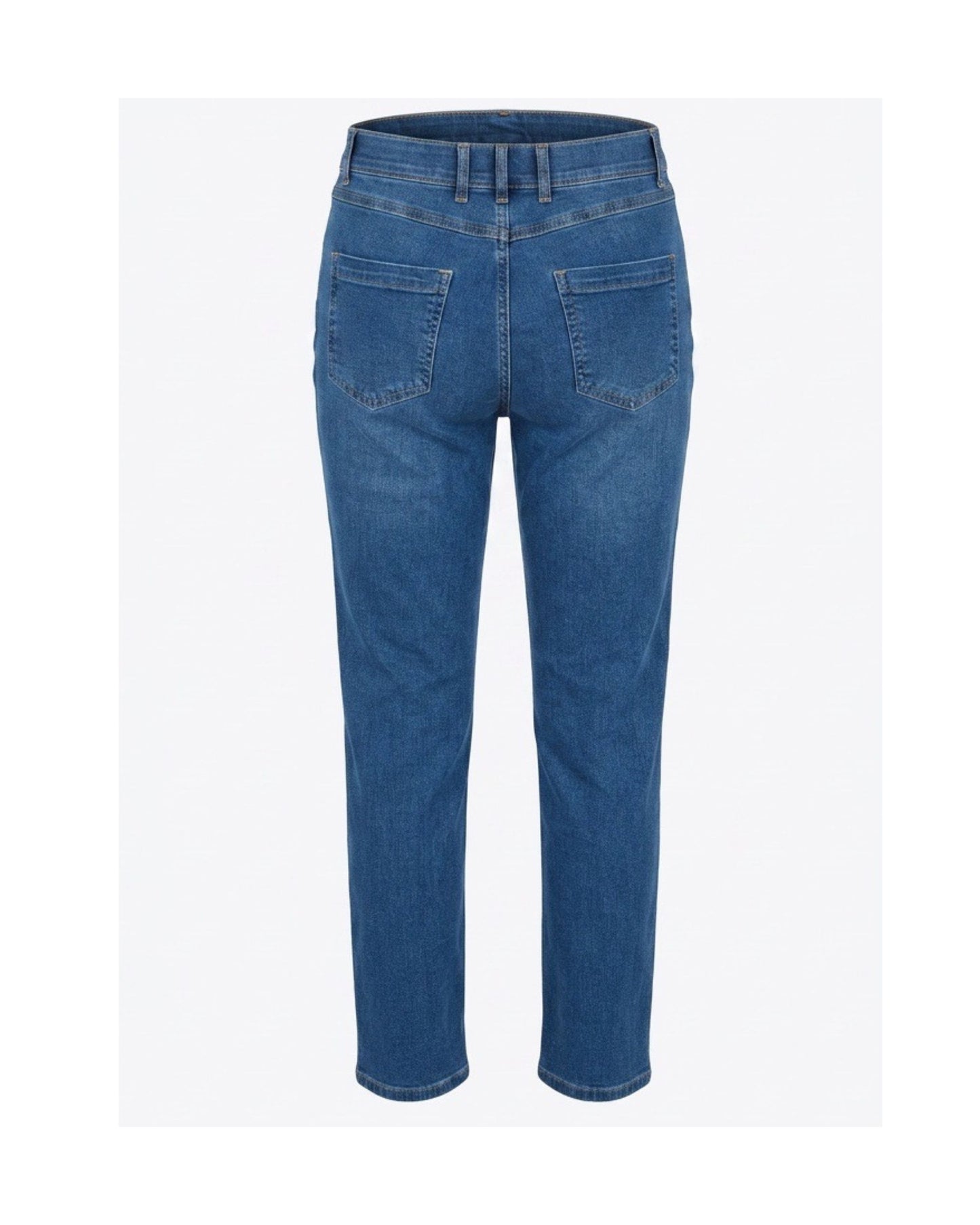 Sensia Fashion Patti damesjeans met veel stretch, elastische tailleband, riemlussen en vier zakken, verkrijgbaar bij Marijke Mode