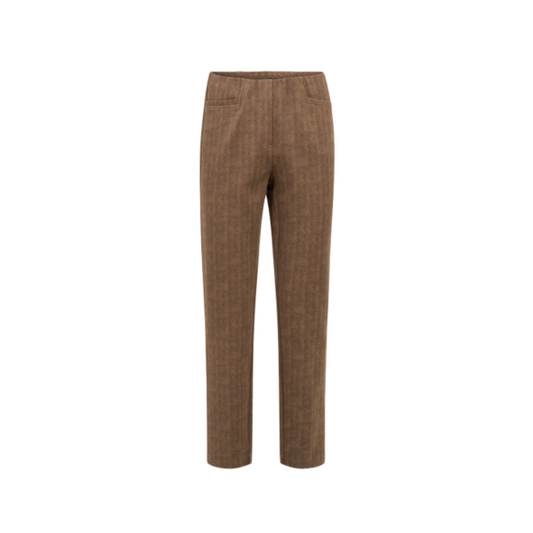 Sensia Pantalon Penny Slimfit Kort Caramel visgraadje