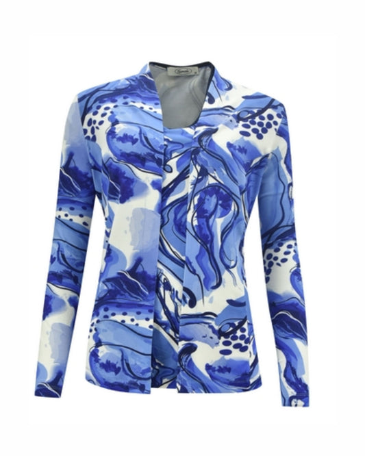 Sensia tweedelige twinset dames in vrolijke voorjaarskleuren – comfortabel vest en shirt | Marijke Mode