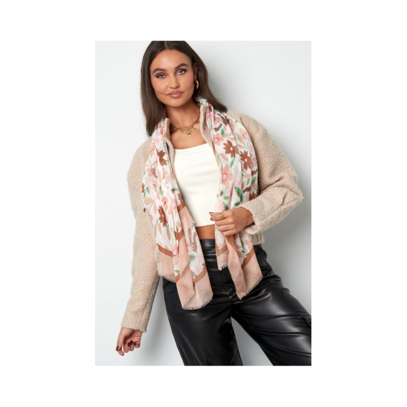 Sjaal vivid floral - Blauw