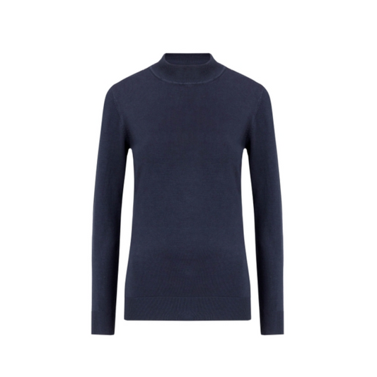 Bon Tricot dames turtle en koltruien – zachte basics in viscosemix, aansluitend model met colletje, ideaal voor najaar en winter. Verkrijgbaar bij Marijke Mode."