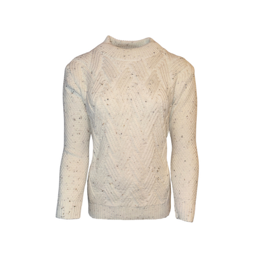 Casual damestrui met ronde hals en kabelpatroon over de hele voorkant, zacht en comfortabel – verkrijgbaar bij Marijke Mode"