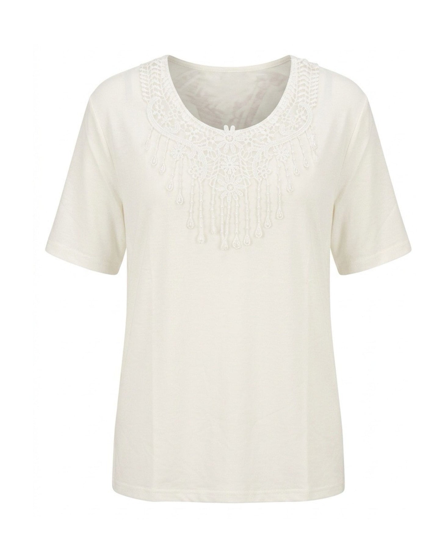 Tshirt Katoen Uni OffWhite