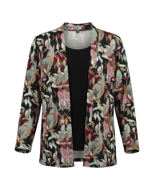 Two-in-one twinset dames groen met bloemenprint – Marijke Mode
