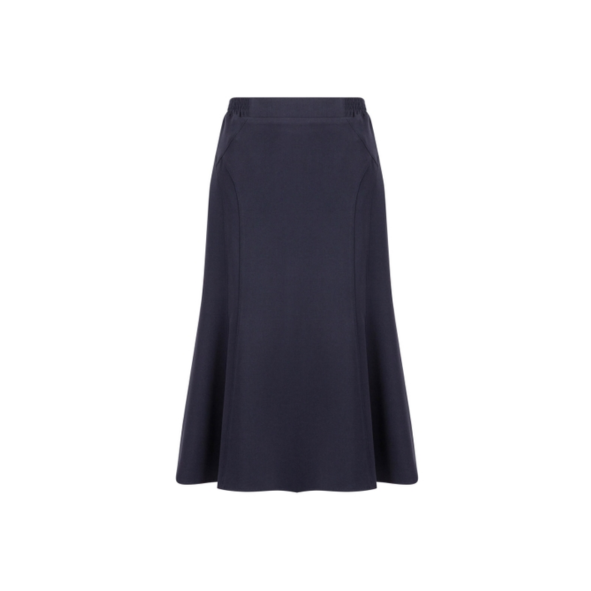 Een klokrok met elastieke band van het merk sensia fashion. klassieke dames rok. aangebdoen door Marijke mode. senioren damesmode en betaalbare mode voor ouderen.