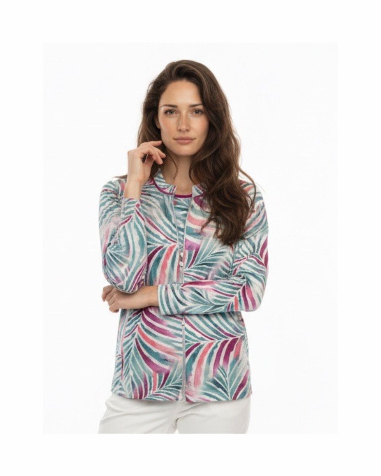 Sensia Fashion twinset in voorjaarskleur, stijlvol en comfortabel, verkrijgbaar bij Marijke Mode