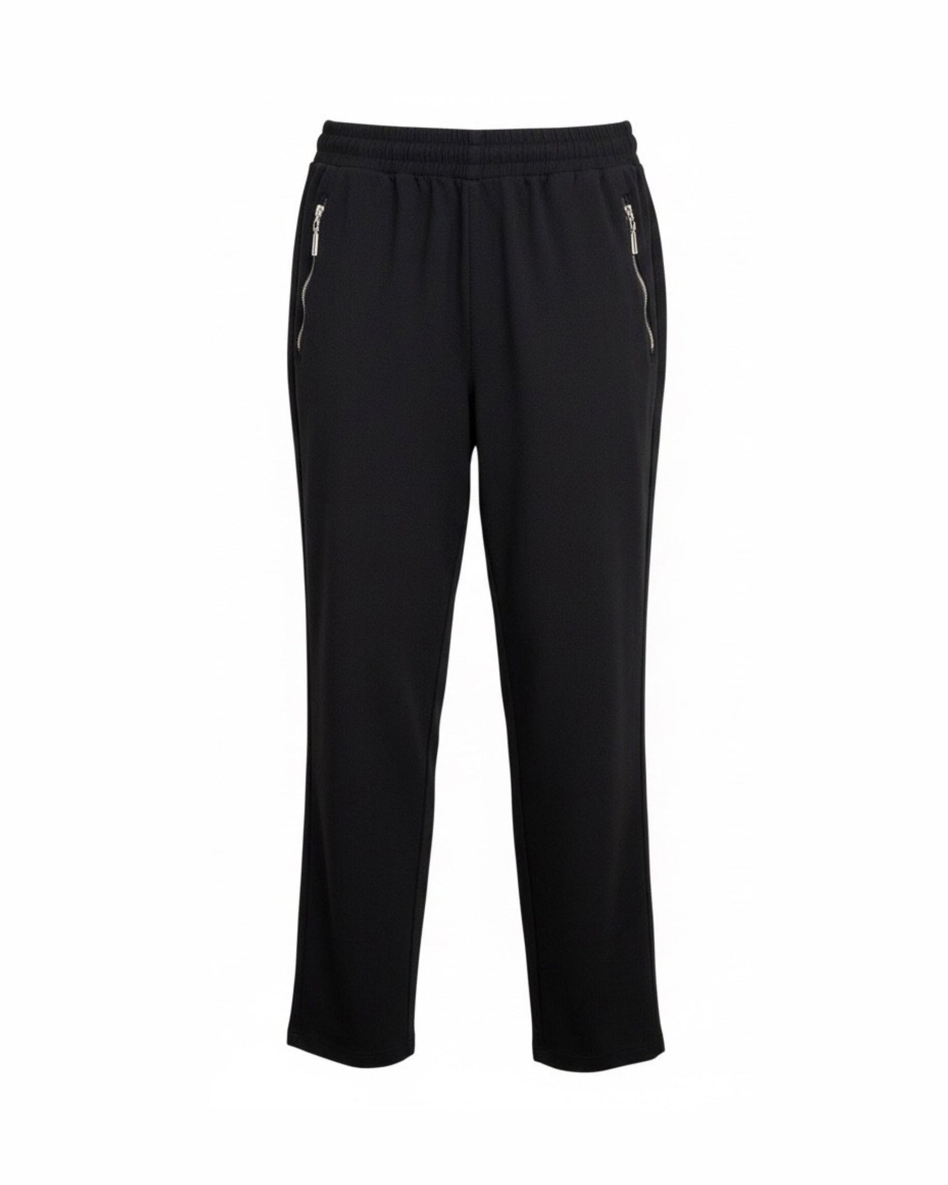 alicia pantalon recht model slimfit van viscose in korte lengte maat. dames broek met elastiek. verkocht door Marijke Mode