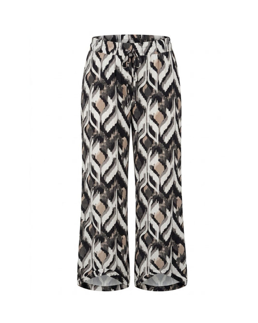Azuri comfy shirt in zwart-wit met V-hals en korte mouwen, verkocht door Marijke Mode