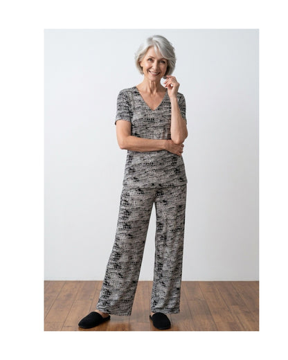 Azuri Blouson Shirt V Zwart Wit