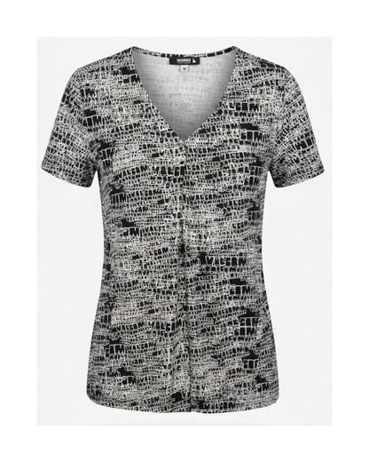 Azuri Blouson Shirt V Zwart Wit