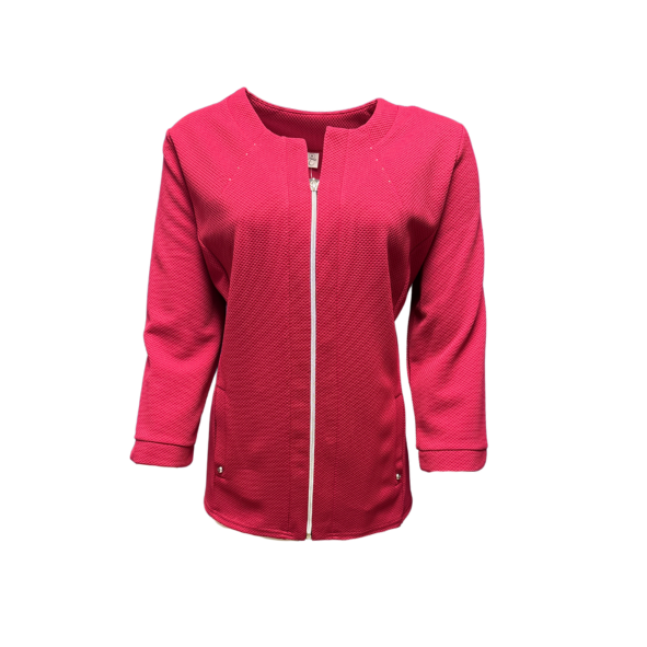 vestjasje met rits, ronde hals lange mouwen en stretch moderne blazers bij marijke Mode