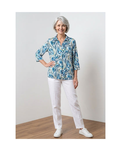 Dames Poloshirt In Blouson Model Met Polokraag En Comfortabele Pasvorm – Verkocht Door Marijke Mode