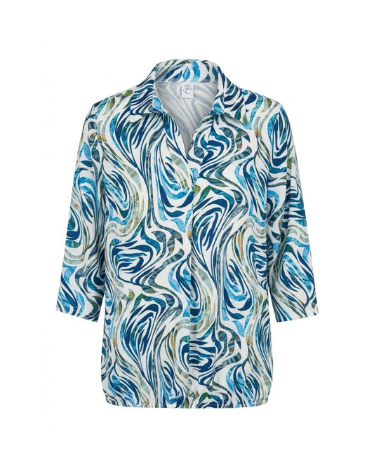 poloshirt met driekwart mouwen met kraag bij marijke mode