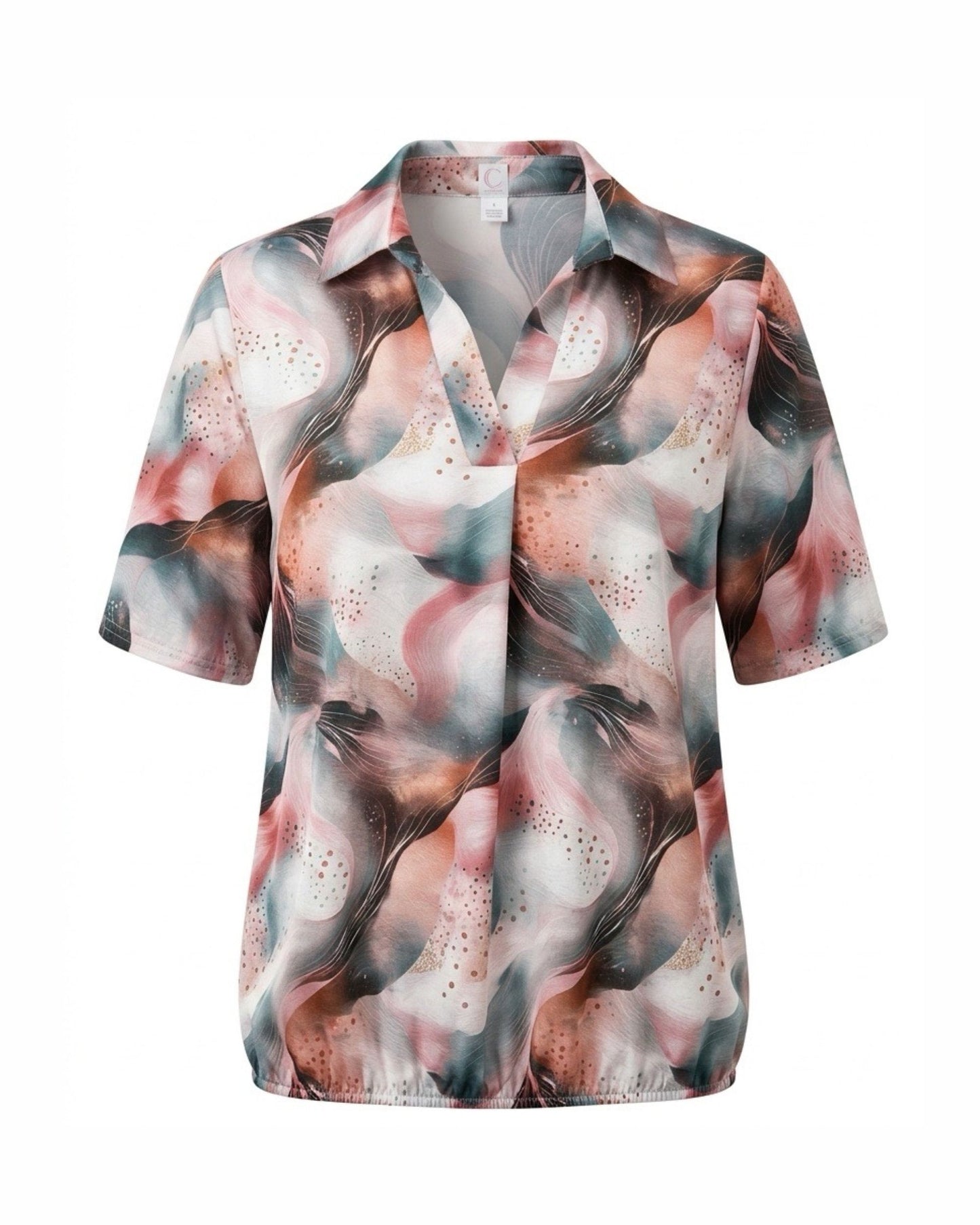 shirt poloshirt met elastiek verkijgbaar bij Marijke Mode