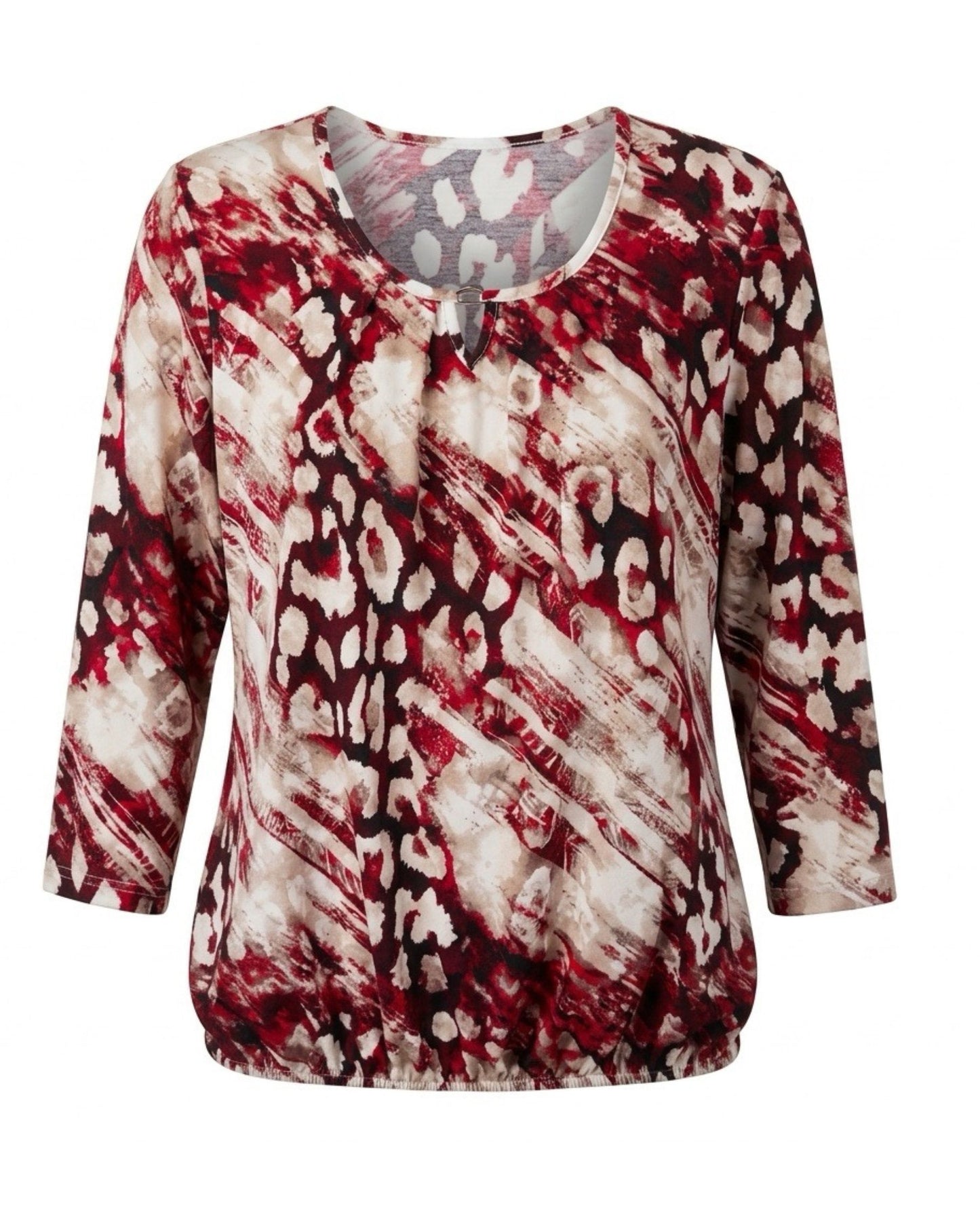 Damesshirt met driekwartmouwen van zachte viscose – Marijke Mode.