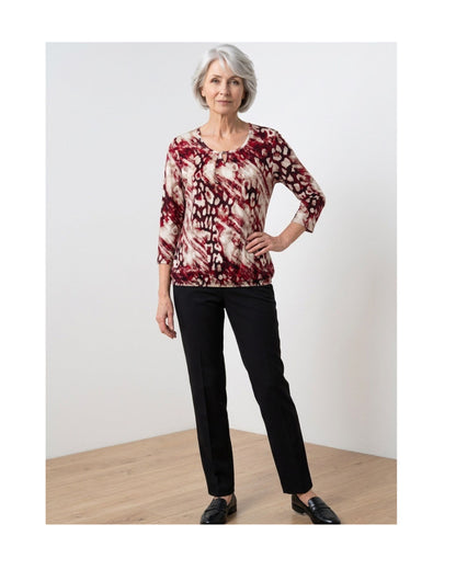 Damesshirt met driekwartmouwen van zachte viscose – Marijke Mode.