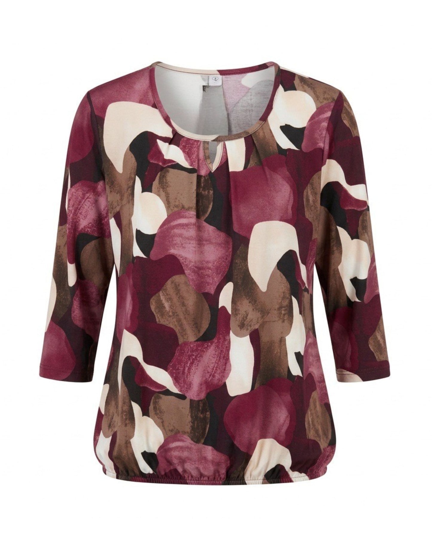 Damesshirt met driekwartmouwen van zachte viscose – Marijke Mode.