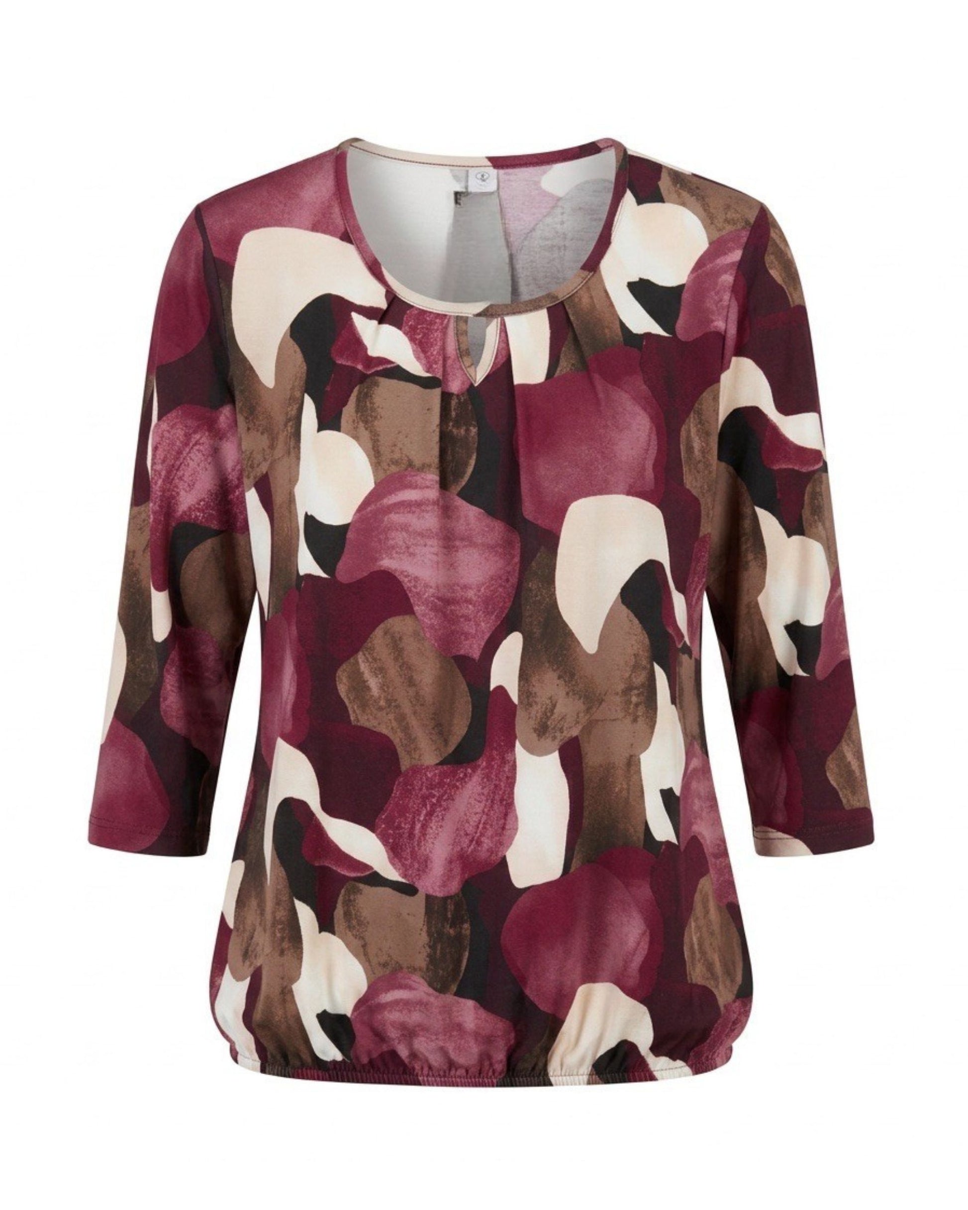 Damesshirt met driekwartmouwen van zachte viscose – Marijke Mode.